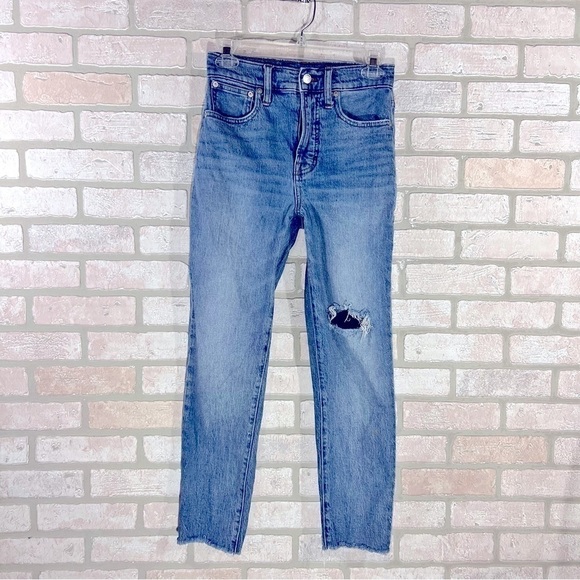 Madewell The Perfect Vintage Crop Distressed Jeans in Rosabelle Wash Size 24 - Picture 4 of 12